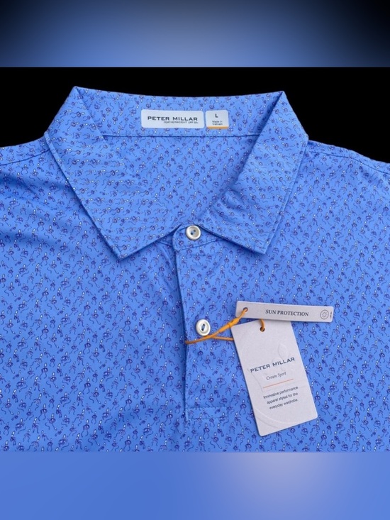 Peter Millar Other - Peter Millar Crown Sport Featherweight Squid Pro Quo Blue Polo Golf Shirt Large